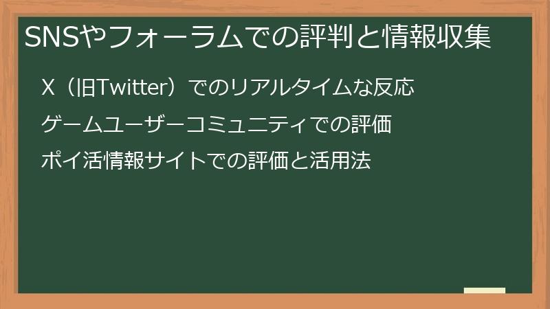 SNSやフォーラムでの評判と情報収集
