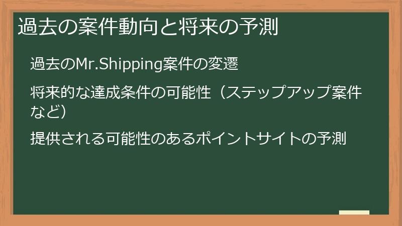 過去の案件動向と将来の予測