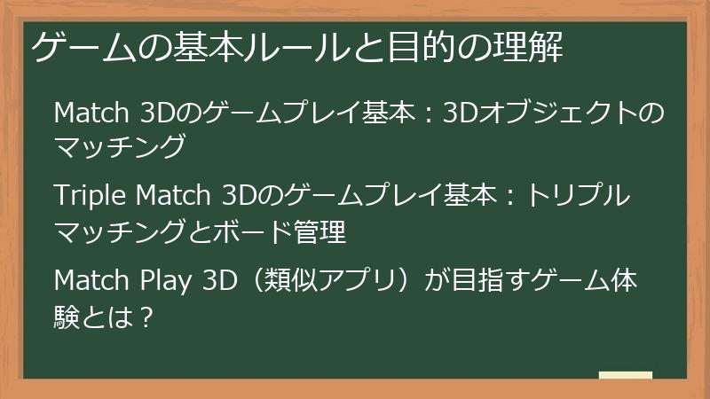 ゲームの基本ルールと目的の理解
