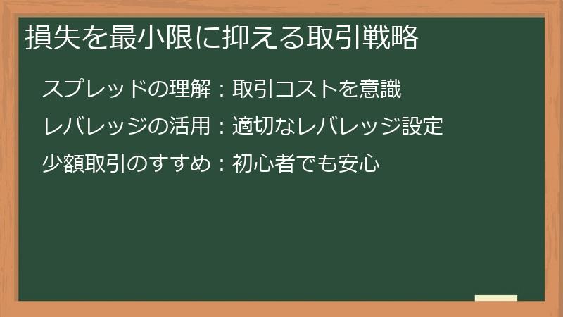 損失を最小限に抑える取引戦略