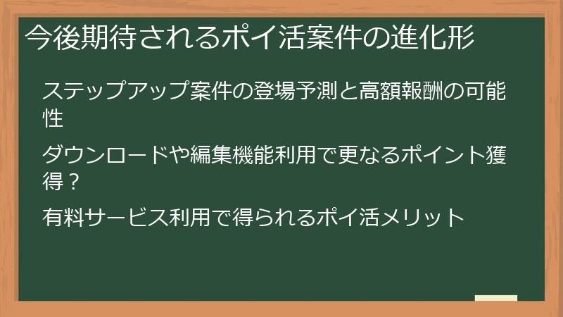 今後期待されるポイ活案件の進化形