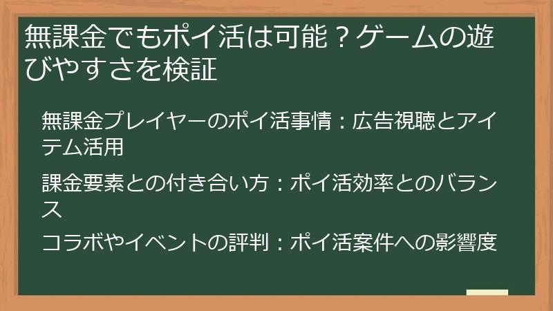 無課金でもポイ活は可能？ゲームの遊びやすさを検証