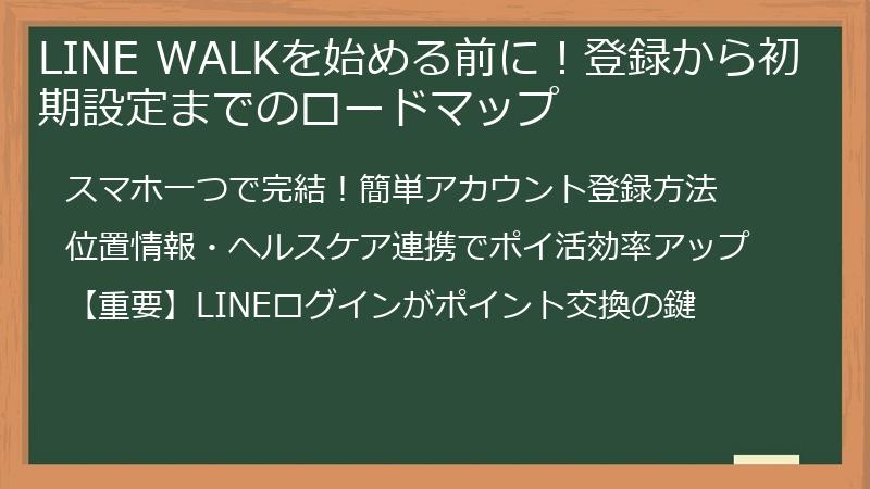 LINE WALKを始める前に！登録から初期設定までのロードマップ