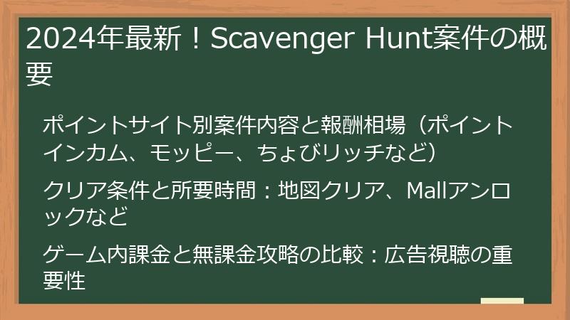 2024年最新！Scavenger Hunt案件の概要