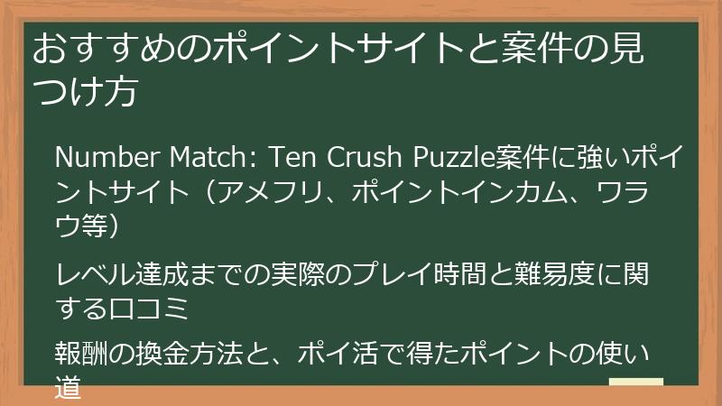 おすすめのポイントサイトと案件の見つけ方