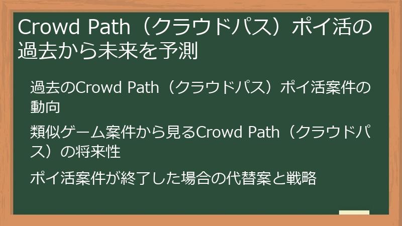 Crowd Path（クラウドパス）ポイ活の過去から未来を予測