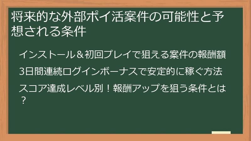 将来的な外部ポイ活案件の可能性と予想される条件