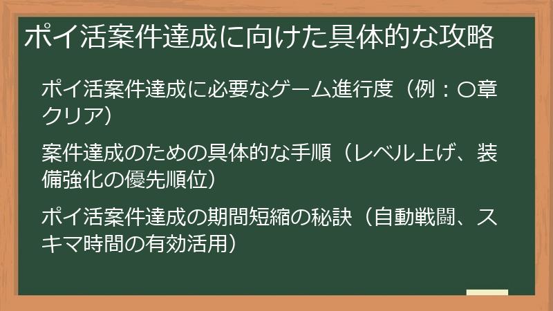 ポイ活案件達成に向けた具体的な攻略