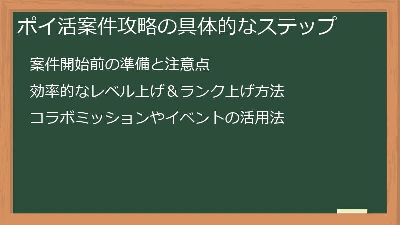 ポイ活案件攻略の具体的なステップ