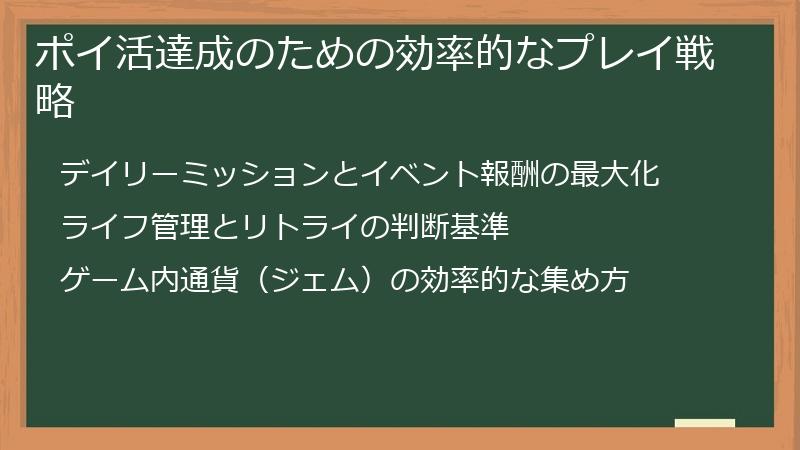ポイ活達成のための効率的なプレイ戦略