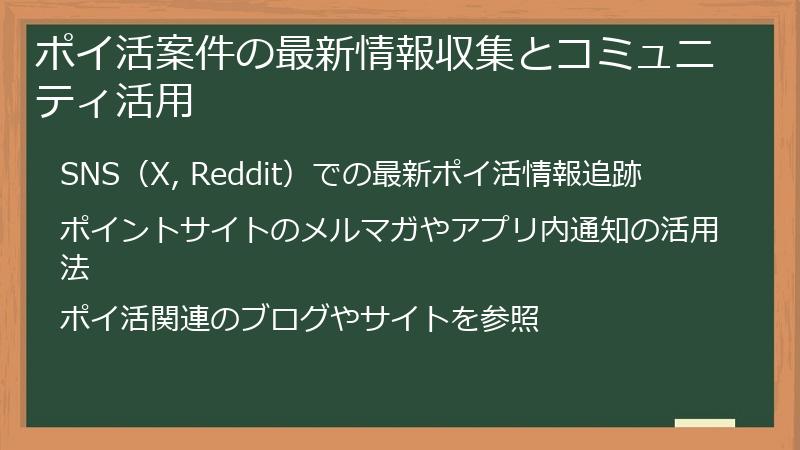 ポイ活案件の最新情報収集とコミュニティ活用