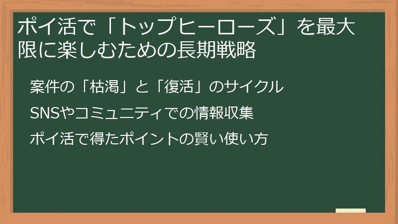 ポイ活で「トップヒーローズ」を最大限に楽しむための長期戦略