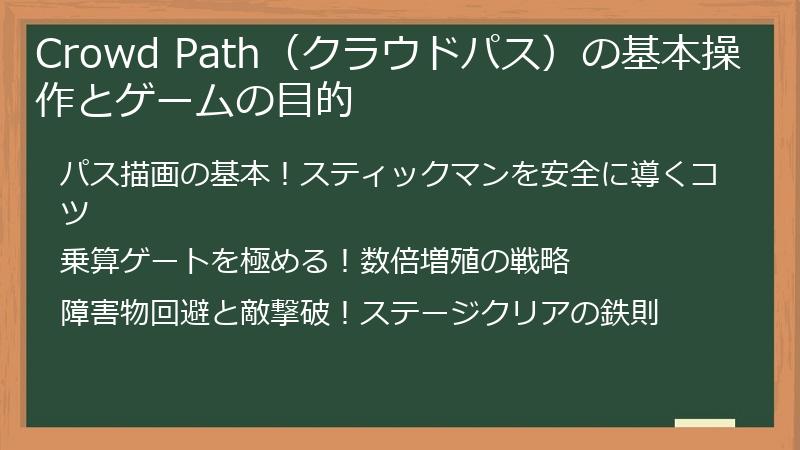 Crowd Path（クラウドパス）の基本操作とゲームの目的