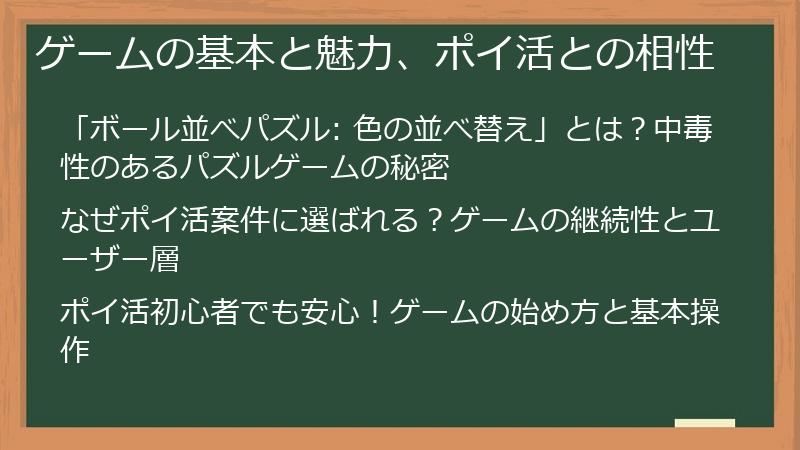 ゲームの基本と魅力、ポイ活との相性