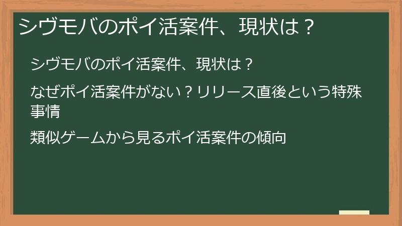 シヴモバのポイ活案件、現状は？