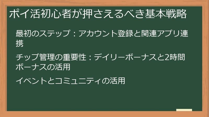ポイ活初心者が押さえるべき基本戦略