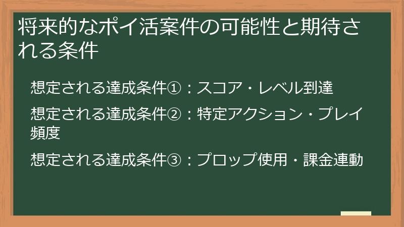 将来的なポイ活案件の可能性と期待される条件