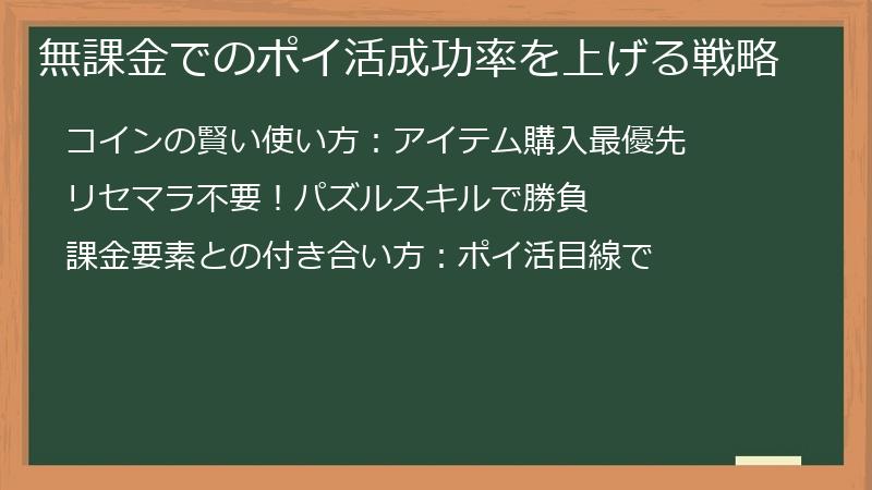 無課金でのポイ活成功率を上げる戦略