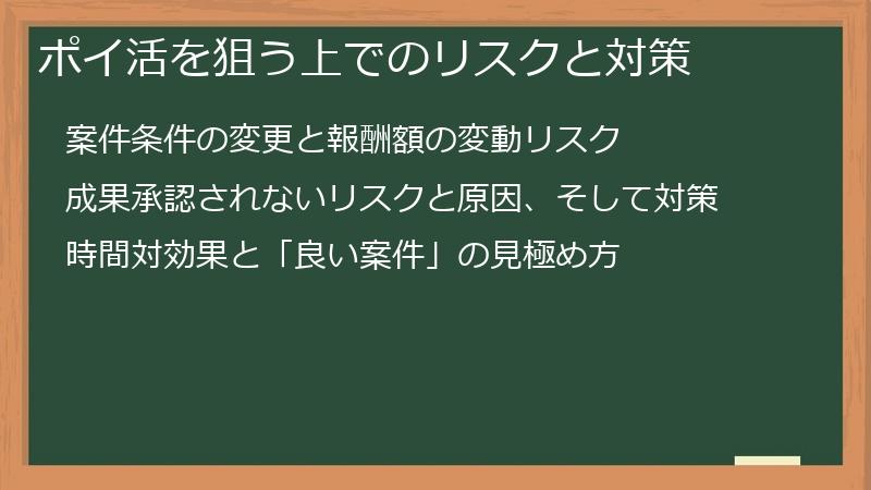 ポイ活を狙う上でのリスクと対策