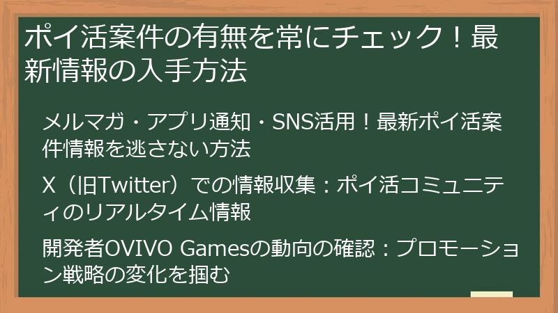 ポイ活案件の有無を常にチェック！最新情報の入手方法