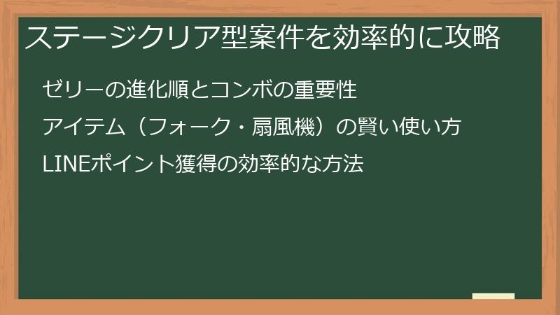 ステージクリア型案件を効率的に攻略