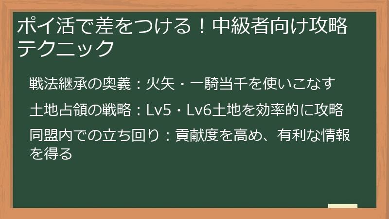 ポイ活で差をつける！中級者向け攻略テクニック