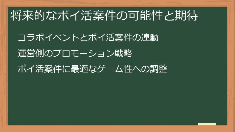 将来的なポイ活案件の可能性と期待