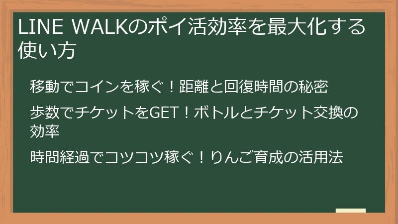LINE WALKのポイ活効率を最大化する使い方