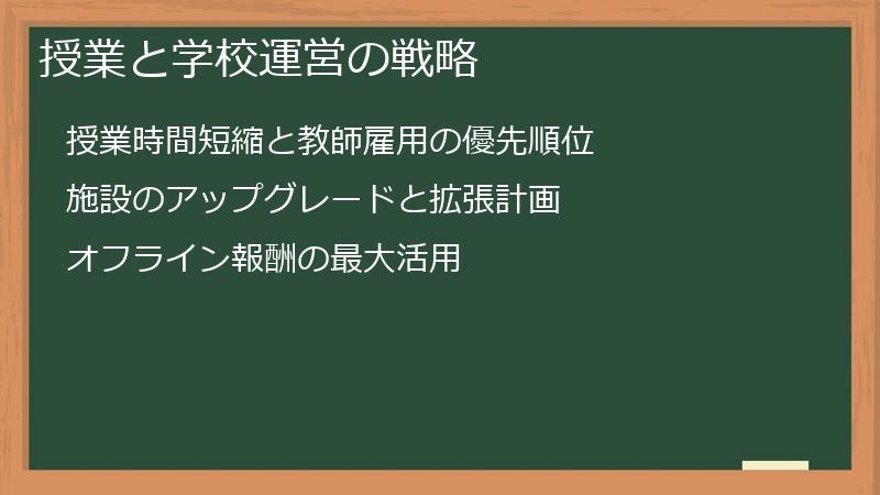 授業と学校運営の戦略