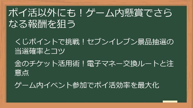 ポイ活以外にも！ゲーム内懸賞でさらなる報酬を狙う