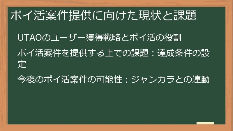 ポイ活案件提供に向けた現状と課題