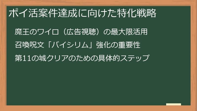 ポイ活案件達成に向けた特化戦略