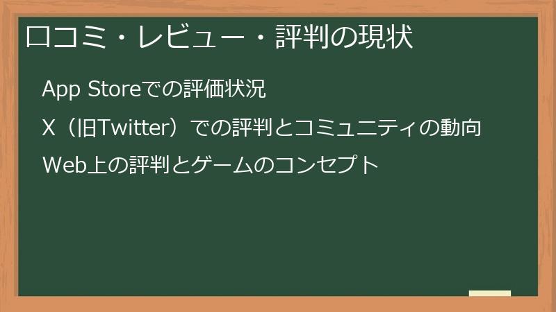 口コミ・レビュー・評判の現状
