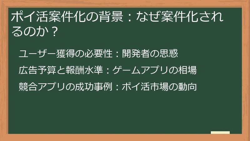 ポイ活案件化の背景：なぜ案件化されるのか？