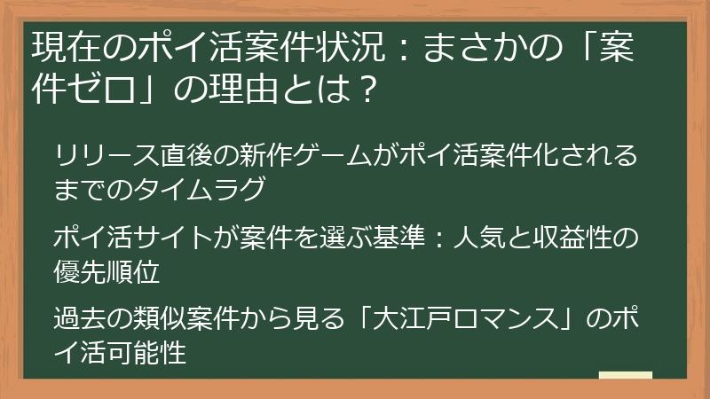 現在のポイ活案件状況：まさかの「案件ゼロ」の理由とは？