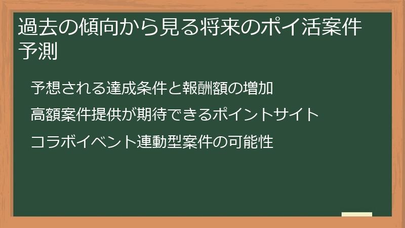 過去の傾向から見る将来のポイ活案件予測