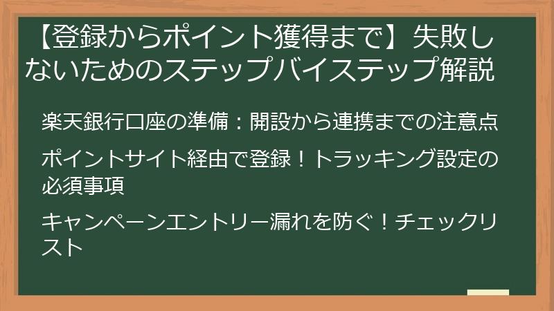 【登録からポイント獲得まで】失敗しないためのステップバイステップ解説