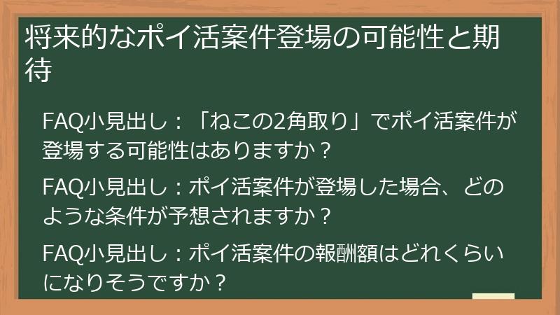 将来的なポイ活案件登場の可能性と期待