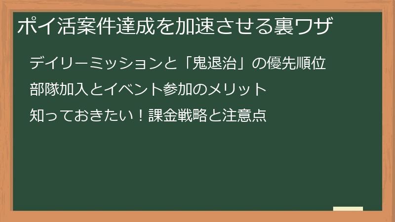 ポイ活案件達成を加速させる裏ワザ
