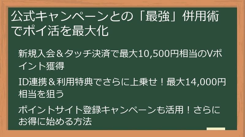 公式キャンペーンとの「最強」併用術でポイ活を最大化