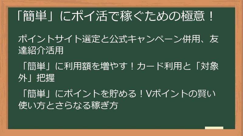 「簡単」にポイ活で稼ぐための極意!