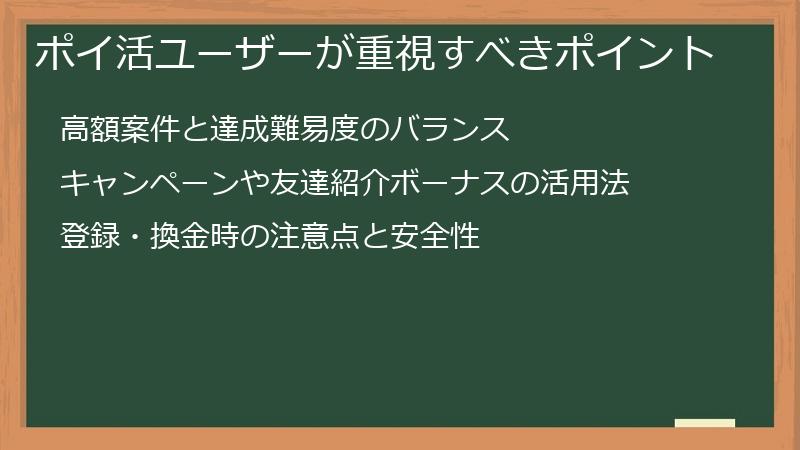 ポイ活ユーザーが重視すべきポイント