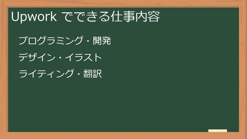Upwork でできる仕事内容