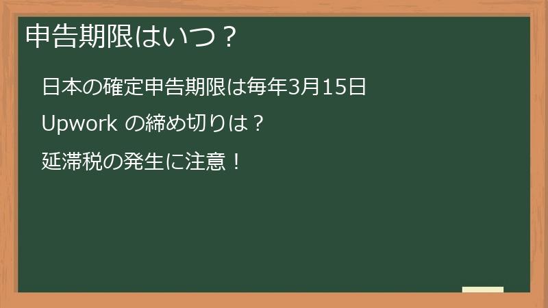 申告期限はいつ？