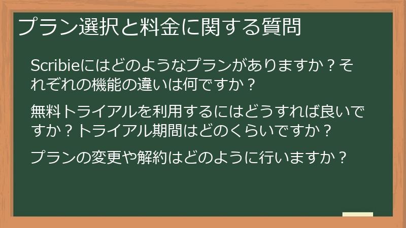 プラン選択と料金に関する質問