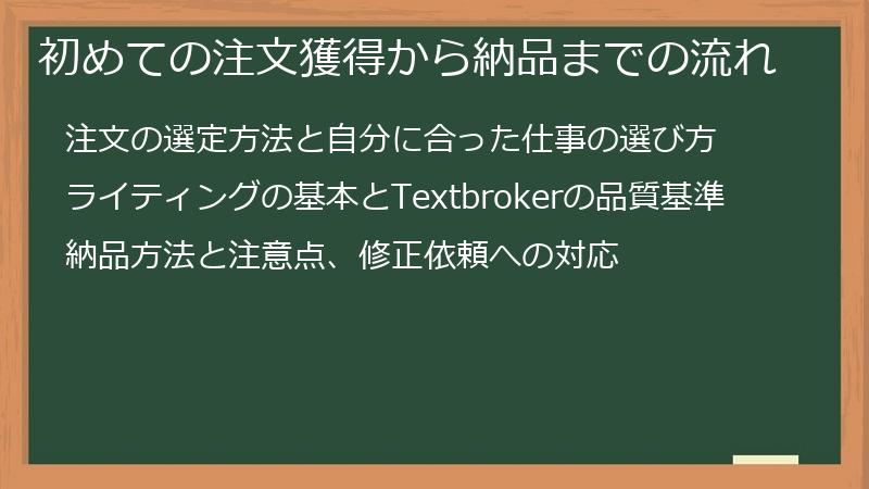 初めての注文獲得から納品までの流れ