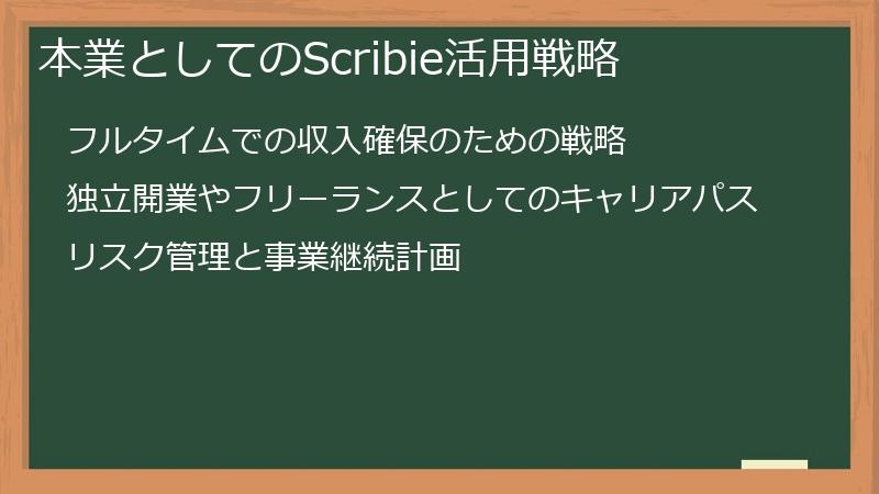本業としてのScribie活用戦略