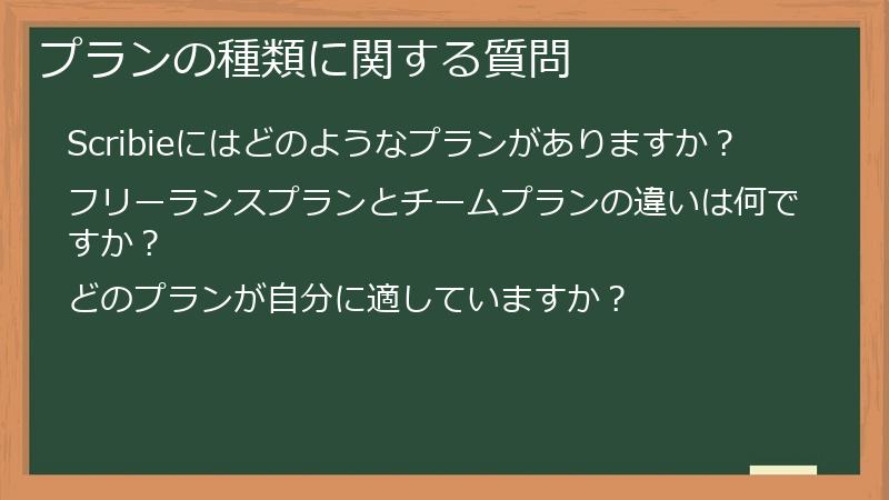 プランの種類に関する質問