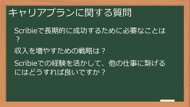 キャリアプランに関する質問