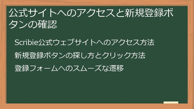 公式サイトへのアクセスと新規登録ボタンの確認